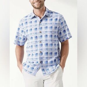 Tommy Bahama Island Zone Casual Blue and White Button Down